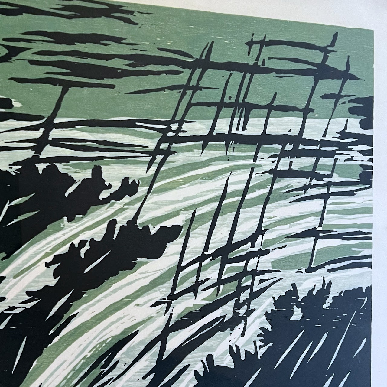 Richard Bosman 'Rapids' Signed Woodblock Print