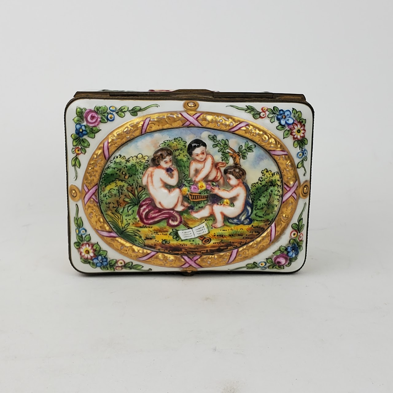 Antique Capodimonte Hinged Decorative Box