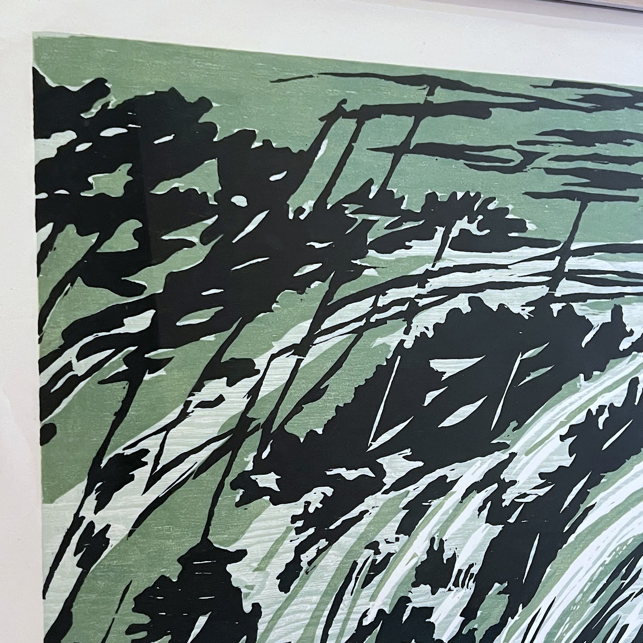 Richard Bosman 'Rapids' Signed Woodblock Print