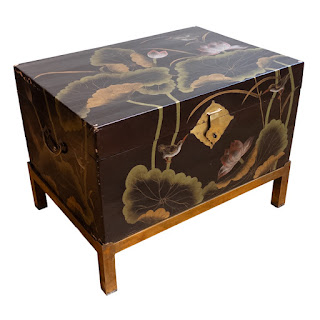 Chinese Hand Painted Lacquered Tea Chest