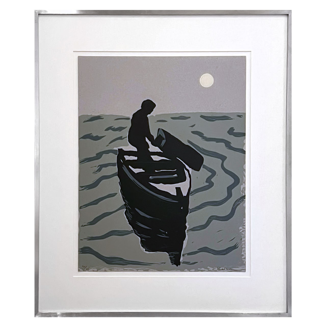 Richard Bosman 'Buried at Sea' Signed Woodblock Print