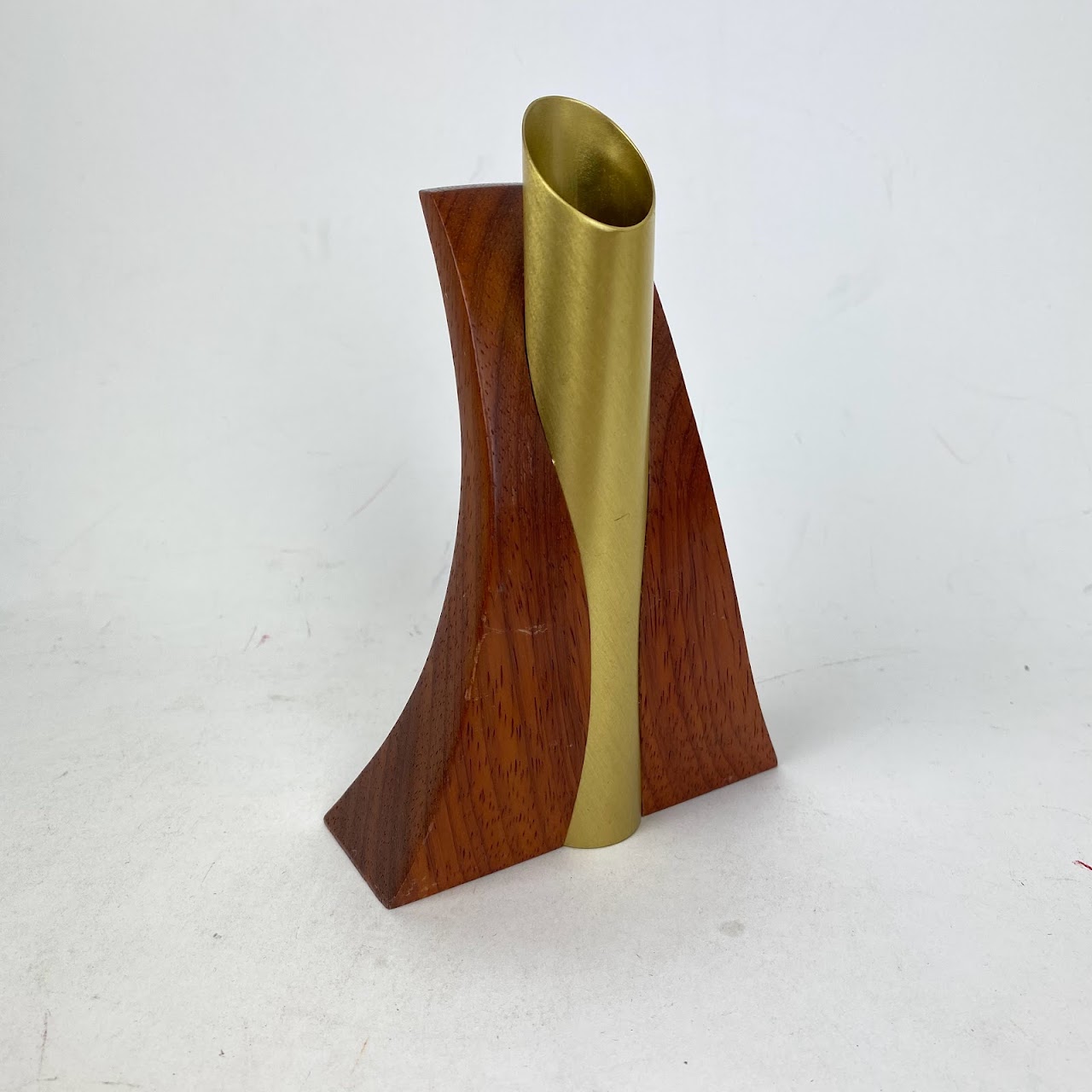 Davin & Kesler Wood & Brass Bud Vase