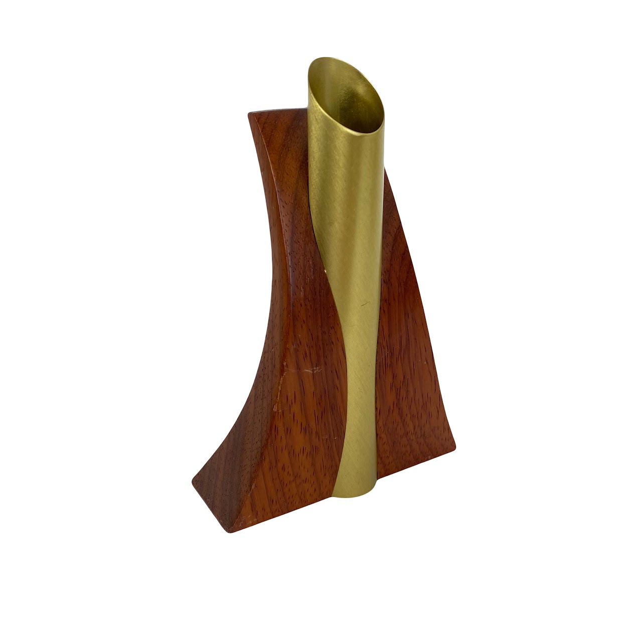 Davin & Kesler Wood & Brass Bud Vase