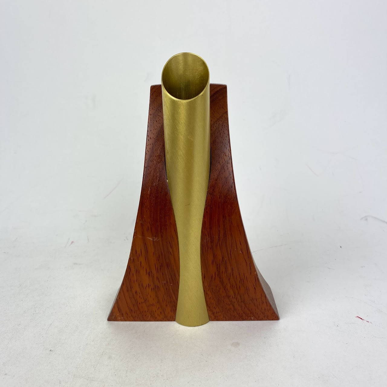 Davin & Kesler Wood & Brass Bud Vase