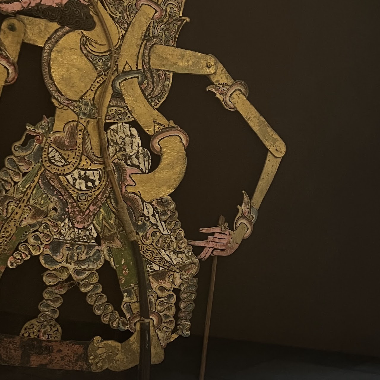 Indonesian 1934 Wayang Kulik LARGE Framed Shadow Puppet