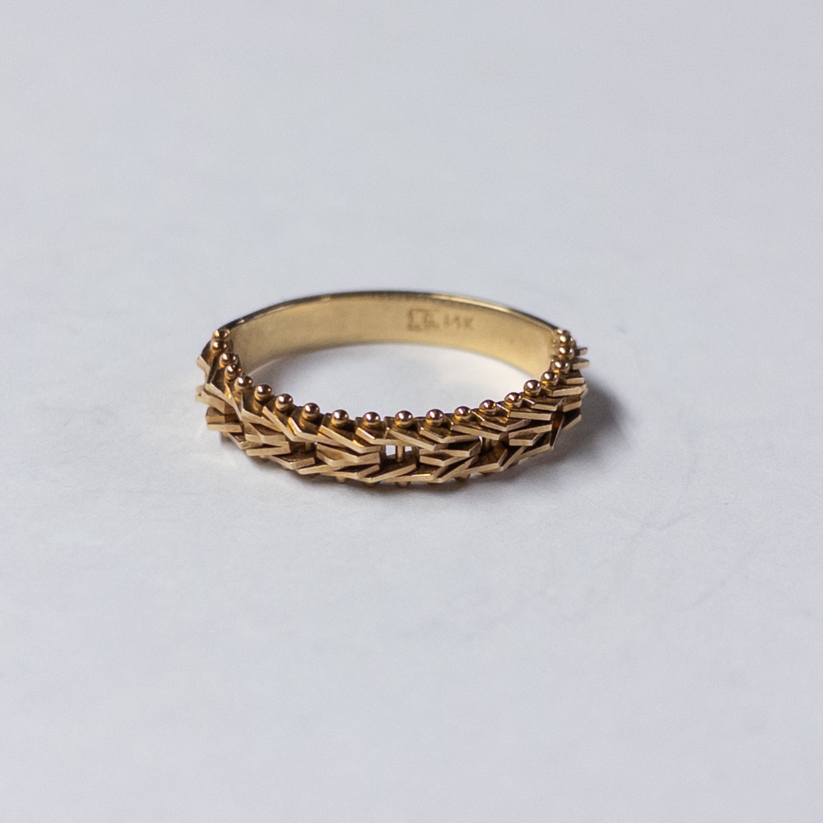 14K Gold Half Mesh Ring