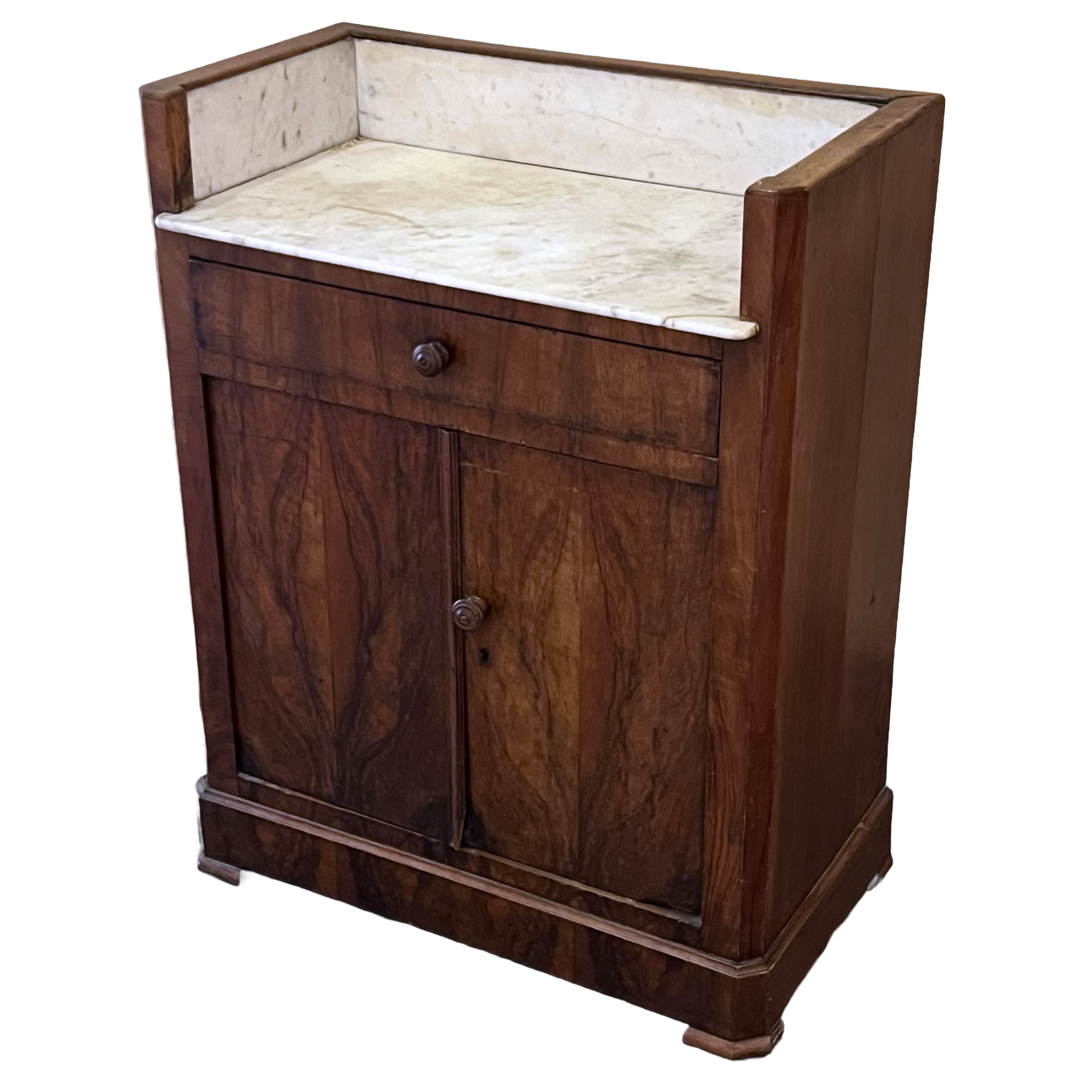 Victorian Walnut Marble Top Dry Sink