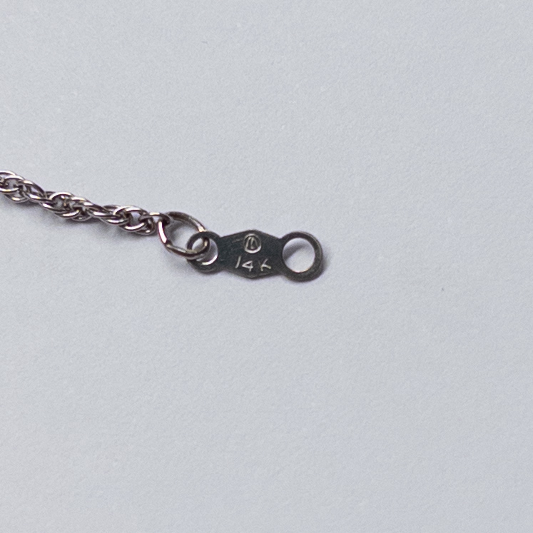 14K White Gold and Diamond Pendant Necklace