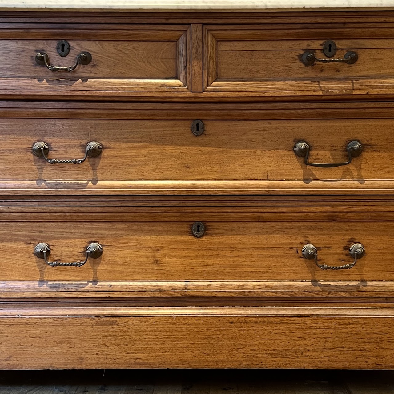 Eastlake Victorian Oak Marble-Top Dresser with Mirror