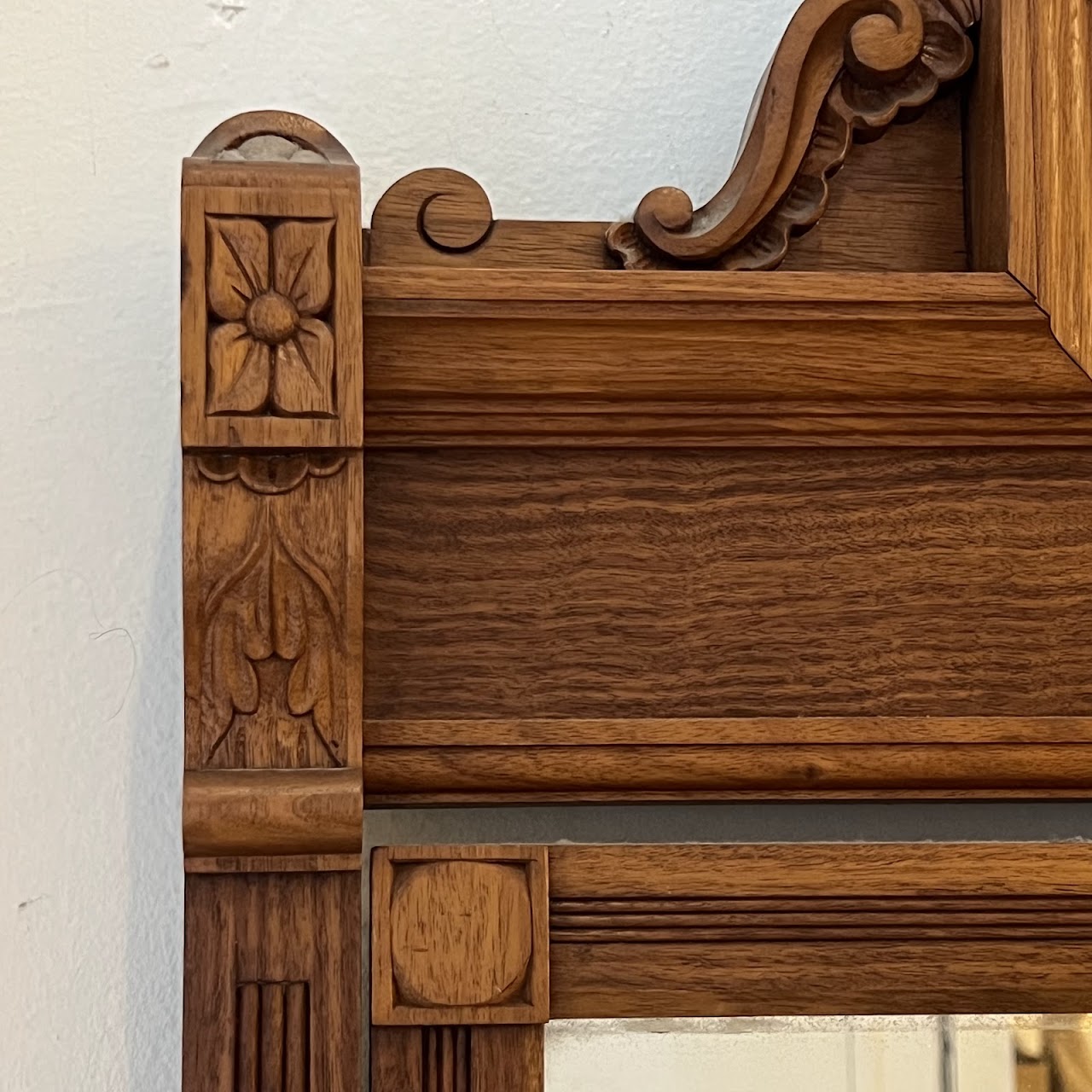 Eastlake Victorian Oak Marble-Top Dresser with Mirror