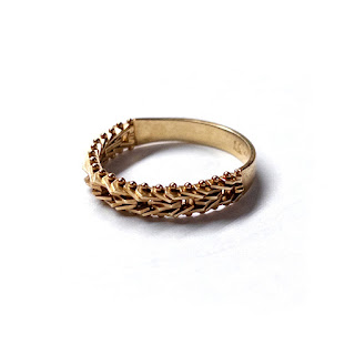 14K Gold Half Mesh Ring