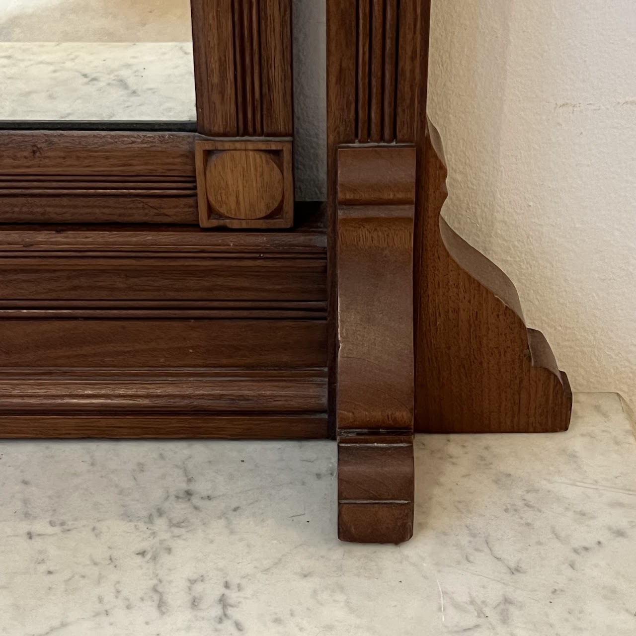 Eastlake Victorian Oak Marble-Top Dresser with Mirror