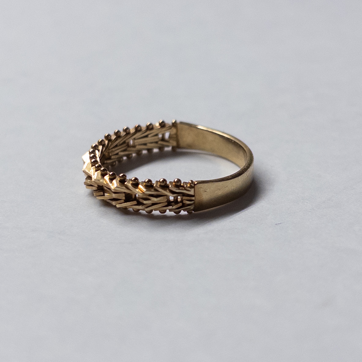 14K Gold Half Mesh Ring