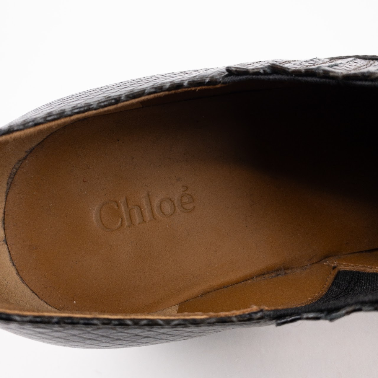 Chloé Snake-Embossed Leather Shooties