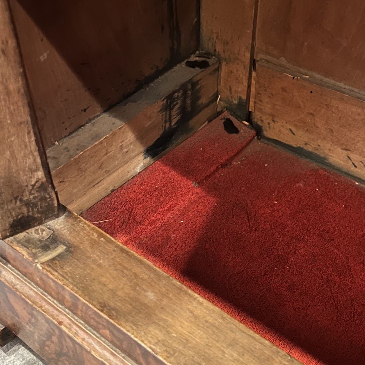 Victorian Walnut Marble Top Dry Sink