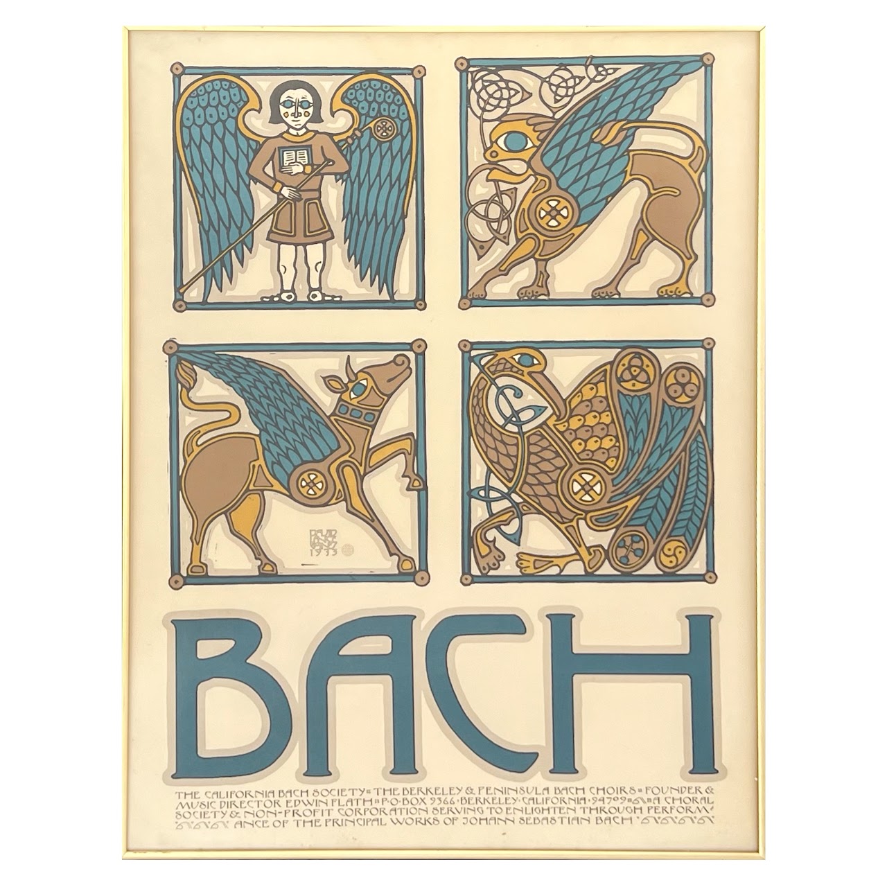 David Lance Goines store 1973 BACH Film Poster Lithograph 20