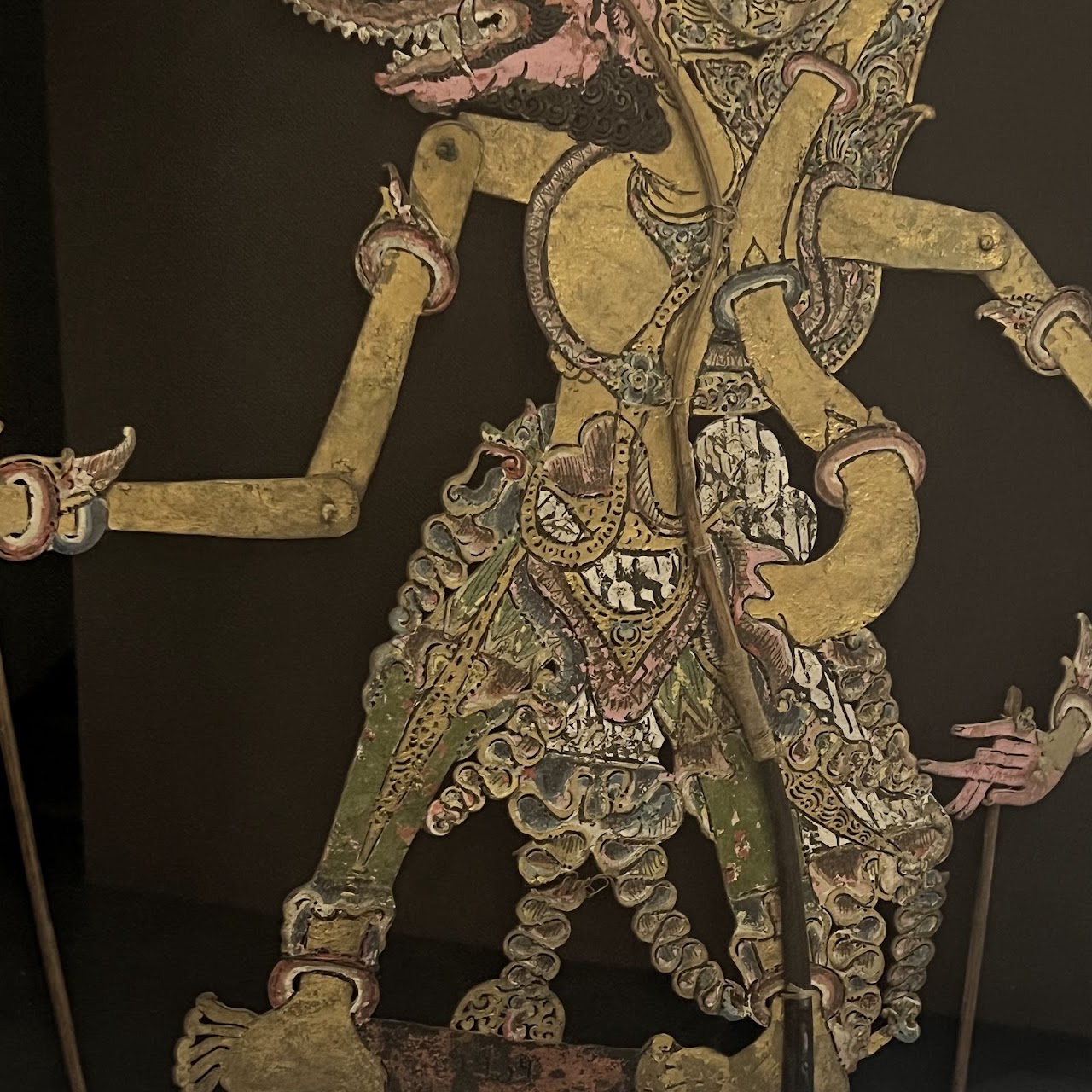 Indonesian 1934 Wayang Kulik LARGE Framed Shadow Puppet