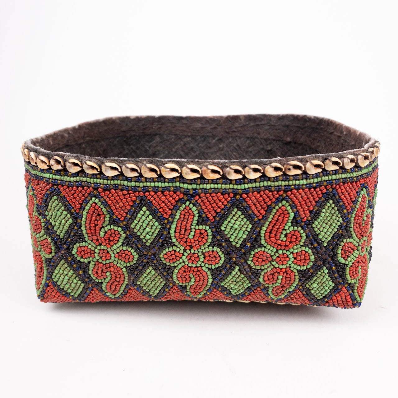 Bamilike African Beaded Basket