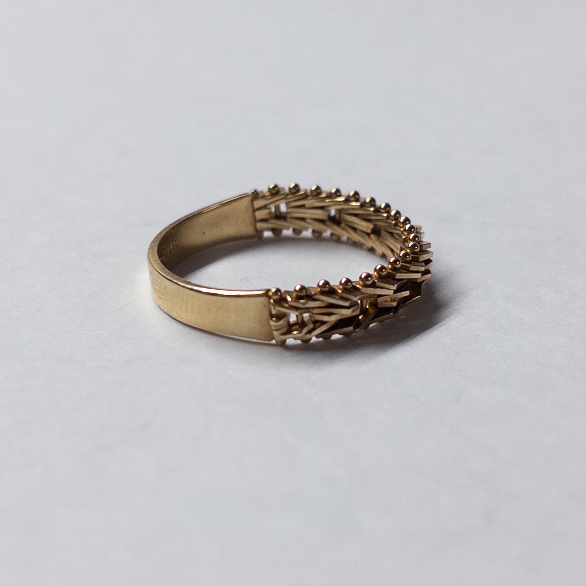 14K Gold Half Mesh Ring