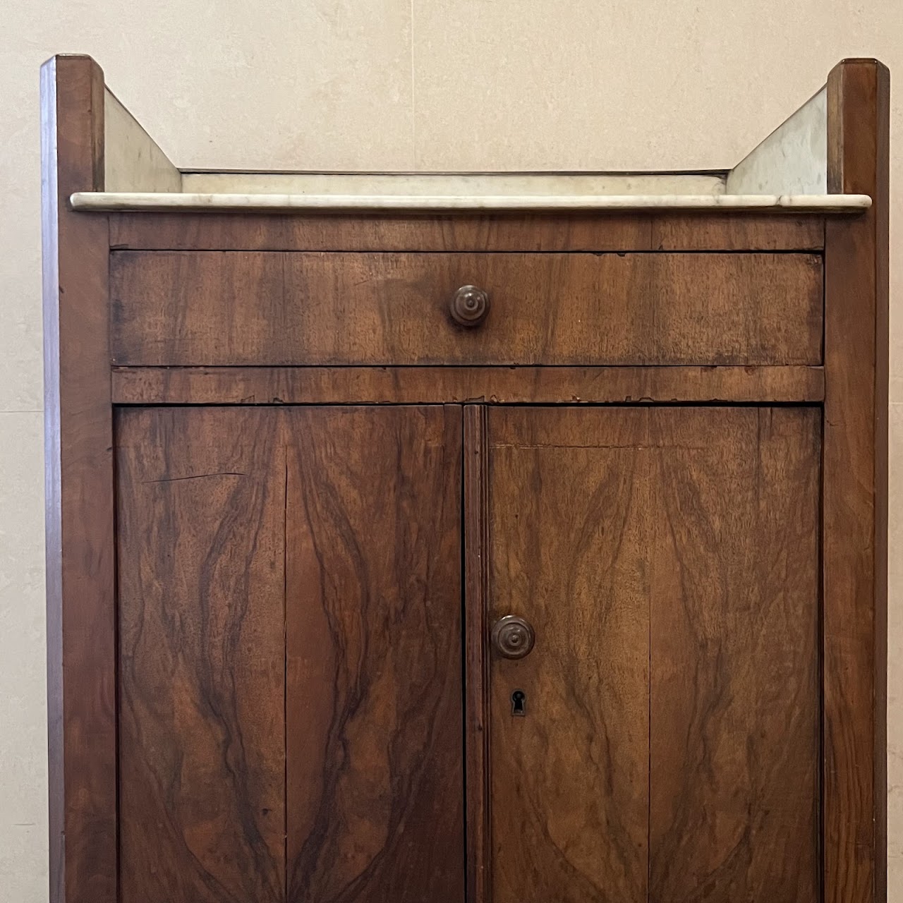 Victorian Walnut Marble Top Dry Sink