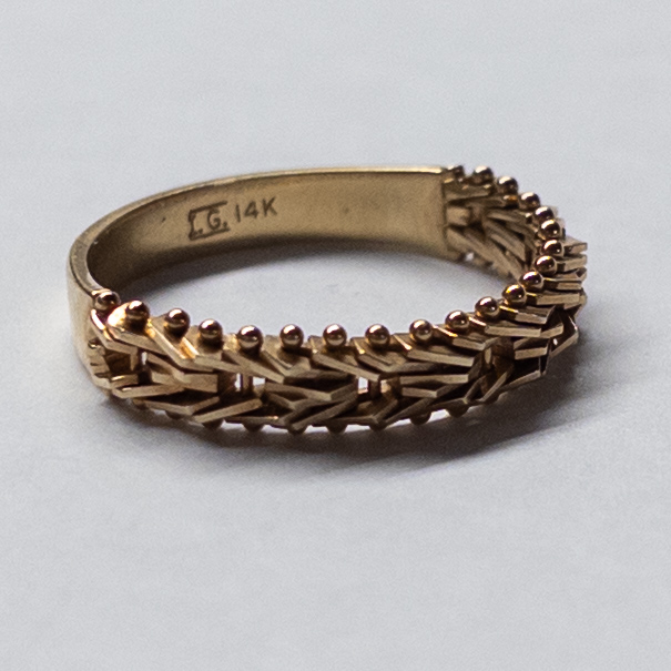 14K Gold Half Mesh Ring