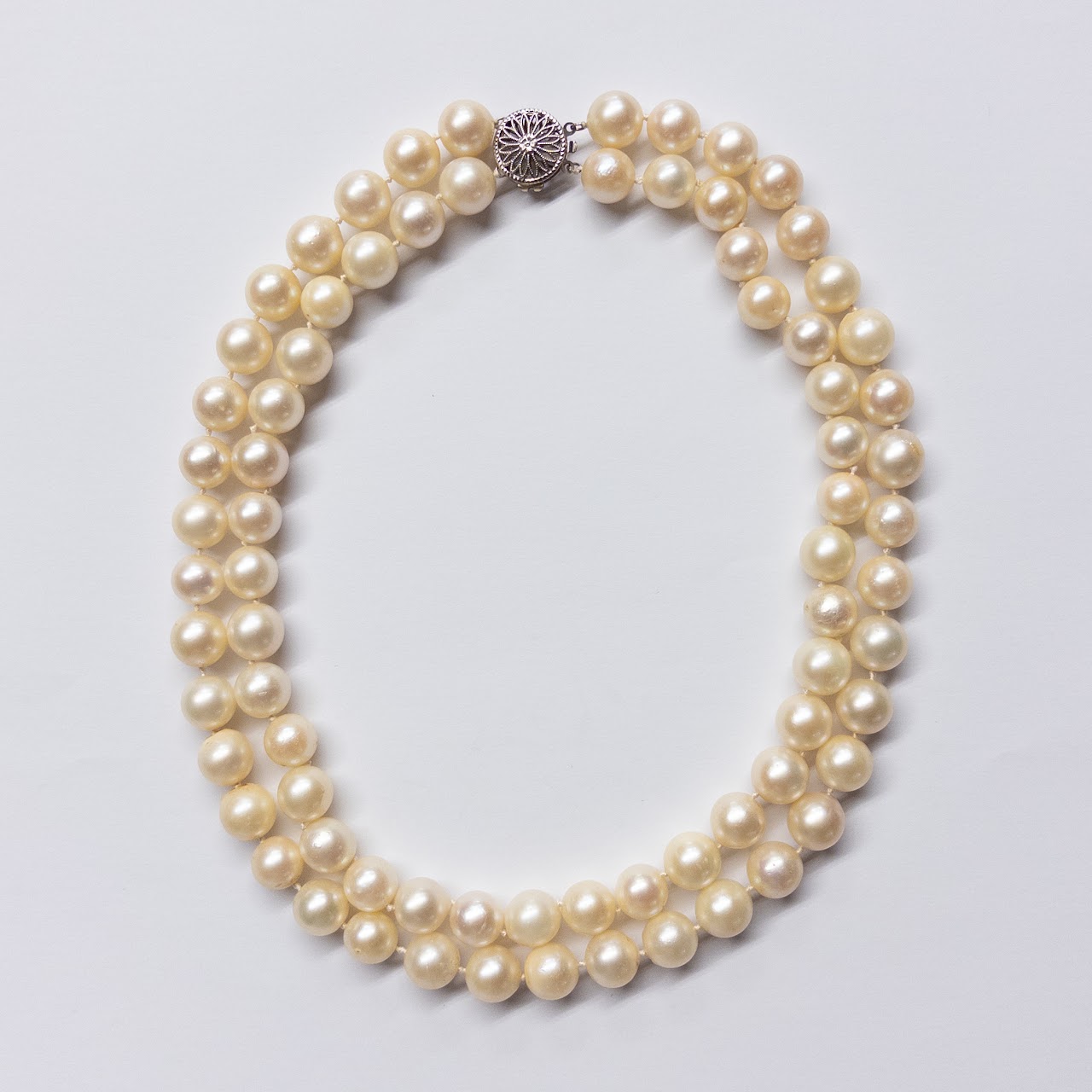 Pearl and 14K White Gold Double-Strand Choker Necklace