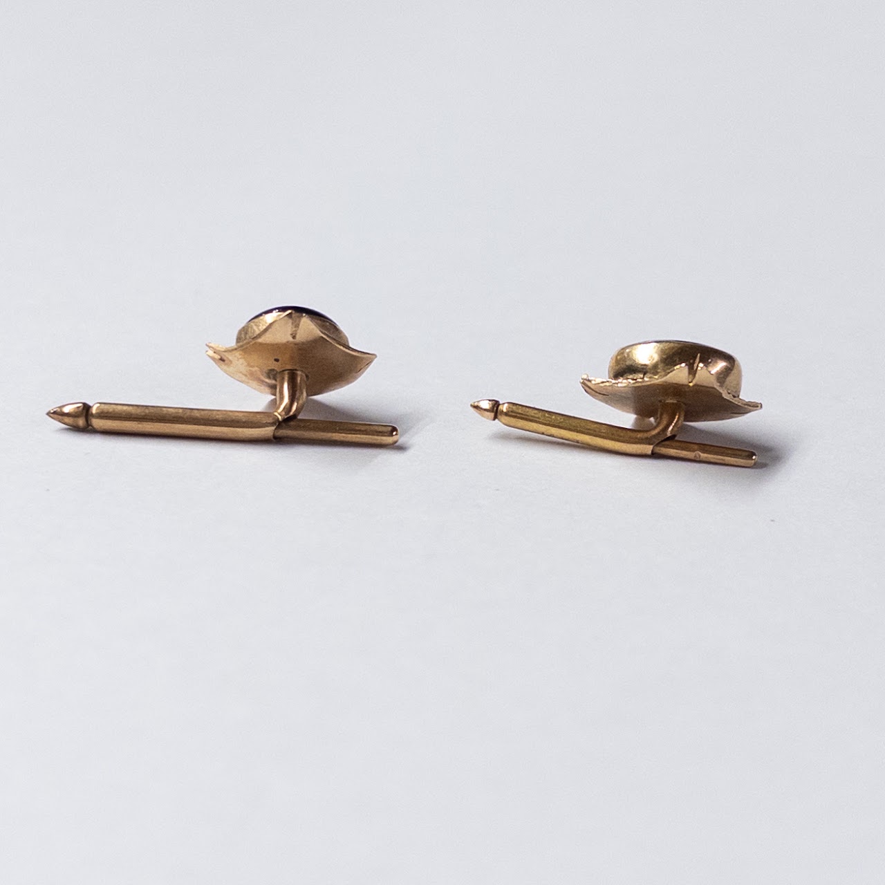 14K Gold and Chatoyant Stone Cufflinks and Shirt Studs Lot