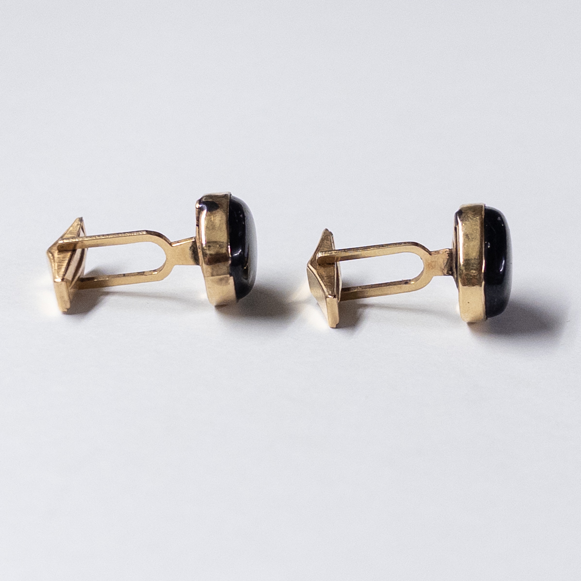 14K Gold and Chatoyant Stone Cufflinks and Shirt Studs Lot