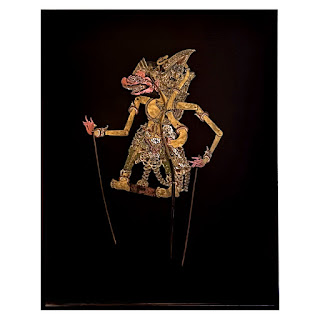 Indonesian 1934 Wayang Kulik LARGE Framed Shadow Puppet