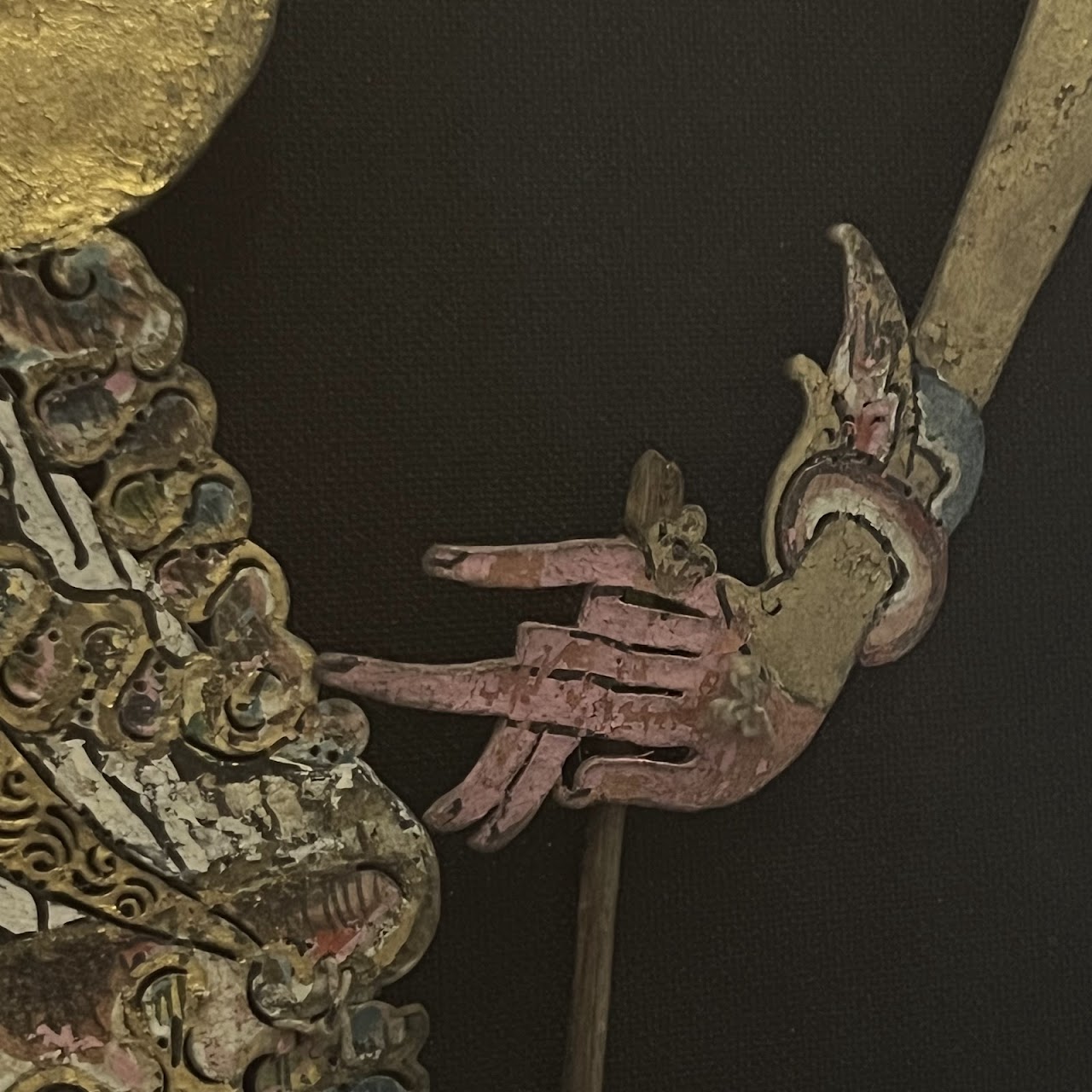 Indonesian 1934 Wayang Kulik LARGE Framed Shadow Puppet