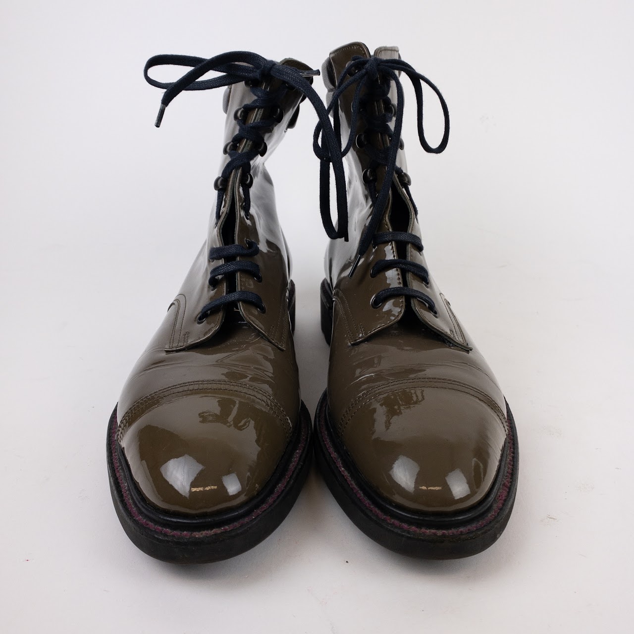 Robert Clergerie Patent Leather Lace-Up Boots