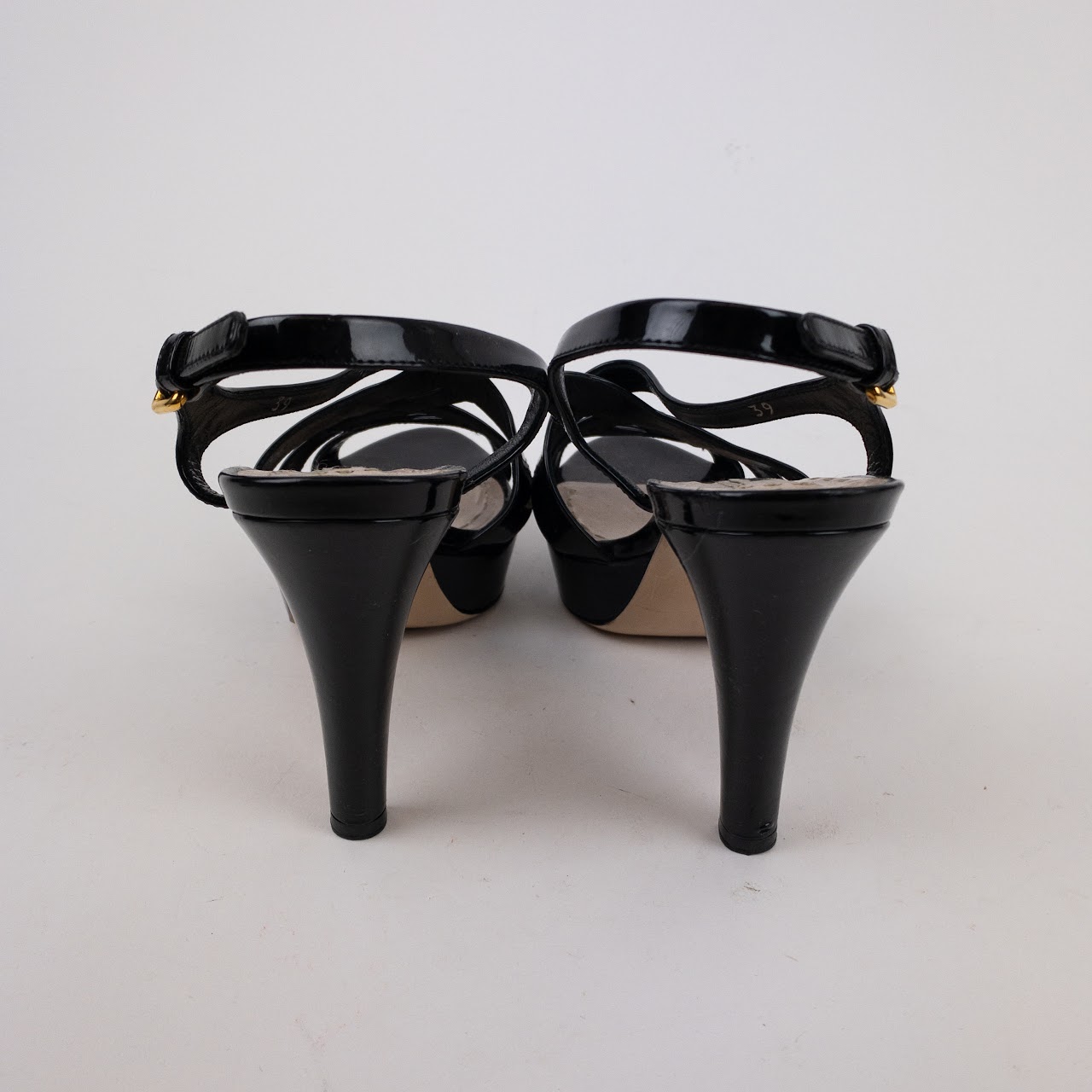 Miu Miu Patent Leather Slingback Sandals