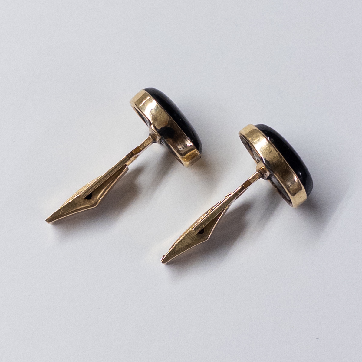 14K Gold and Chatoyant Stone Cufflinks and Shirt Studs Lot