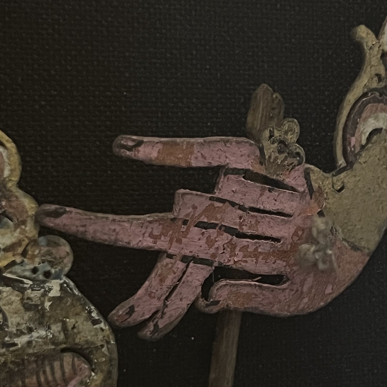 Indonesian 1934 Wayang Kulik LARGE Framed Shadow Puppet