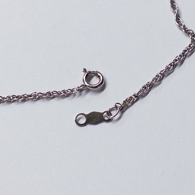 14K White Gold and Diamond Pendant Necklace