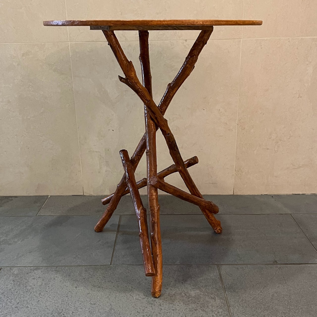 Lacquered Vintage Rootwood Accent Table