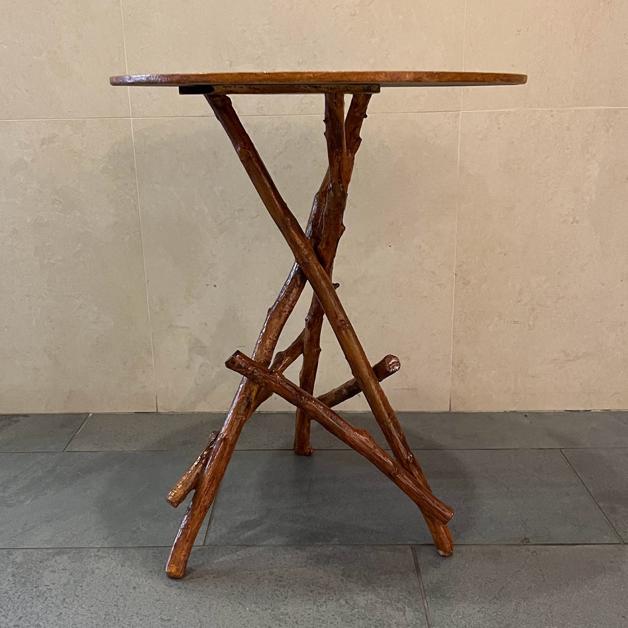 Lacquered Vintage Rootwood Accent Table