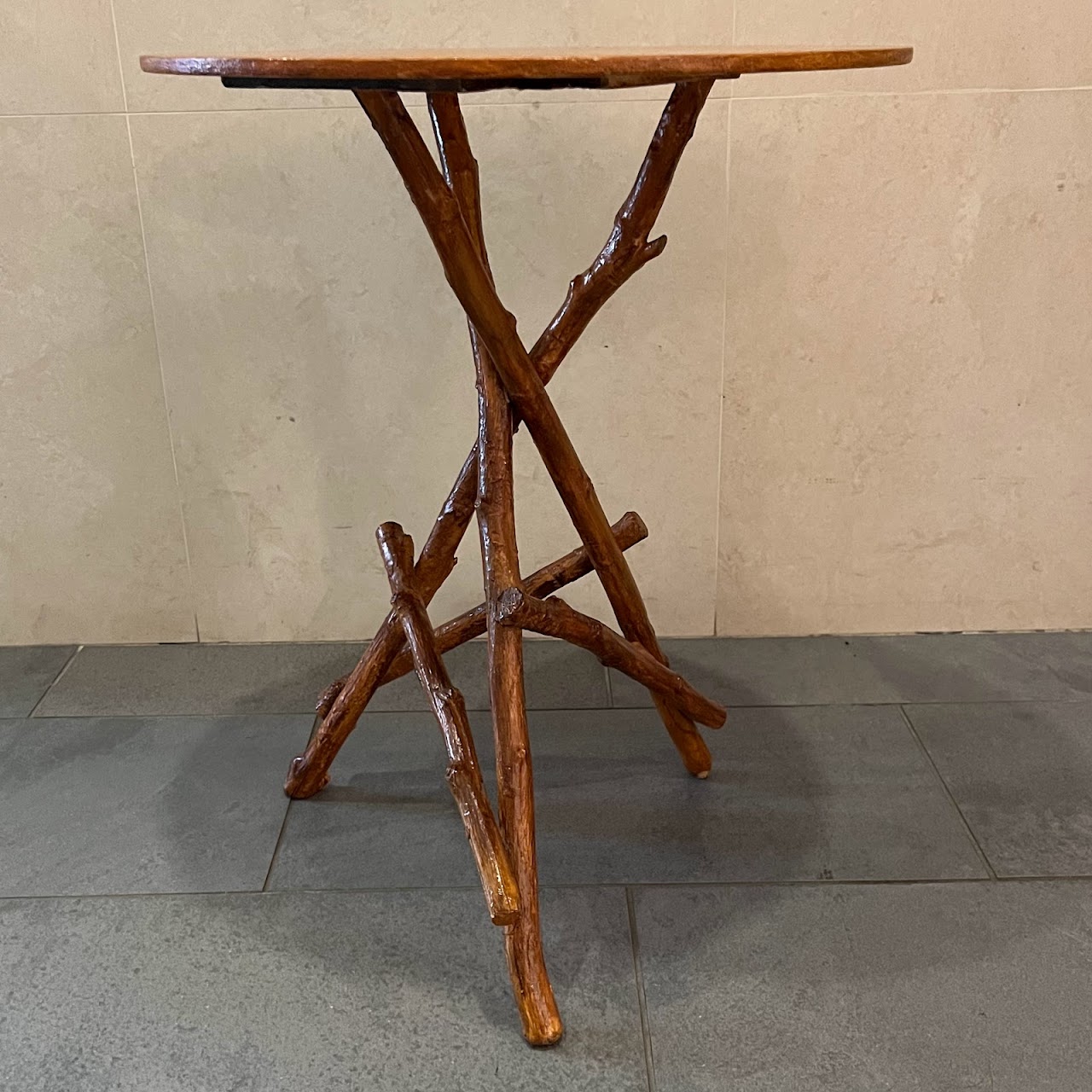 Lacquered Vintage Rootwood Accent Table