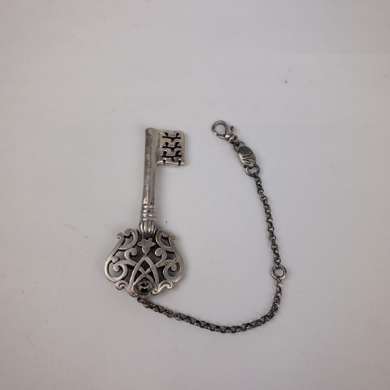 Sterling Silver Skeleton Key Keychain