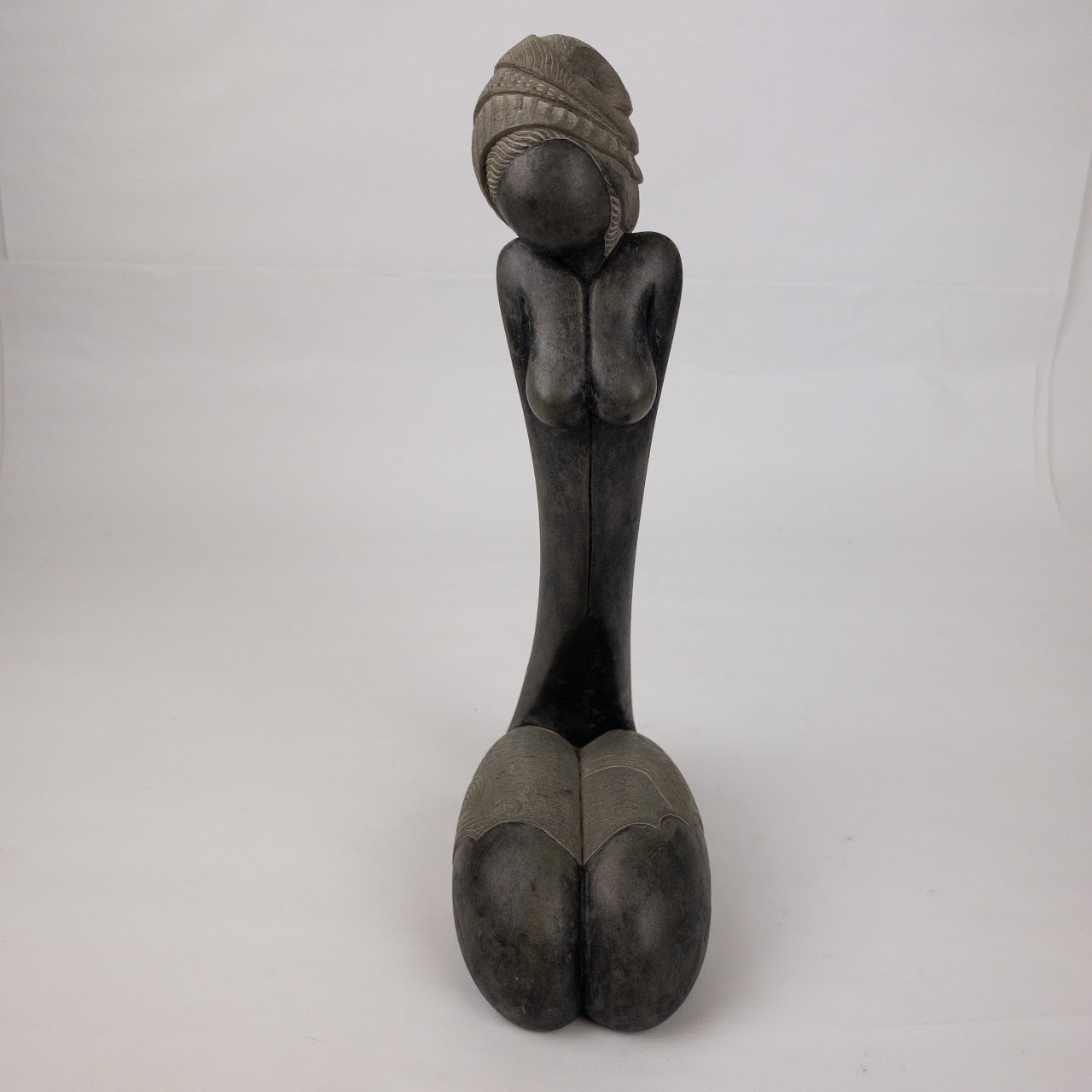 Georges Laratte Signed Kneeling Stone Sculpture