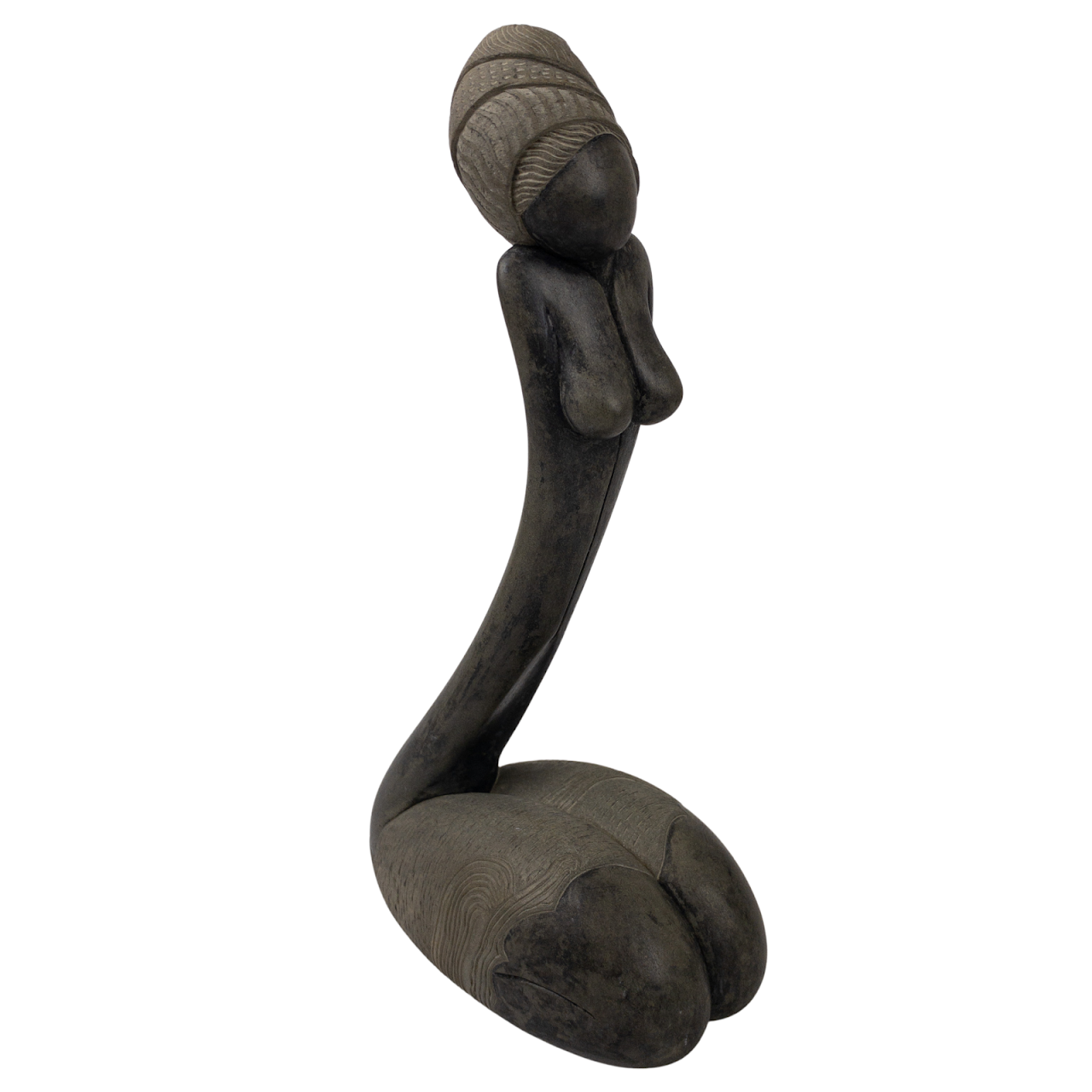 Georges Laratte Signed Kneeling Stone Sculpture