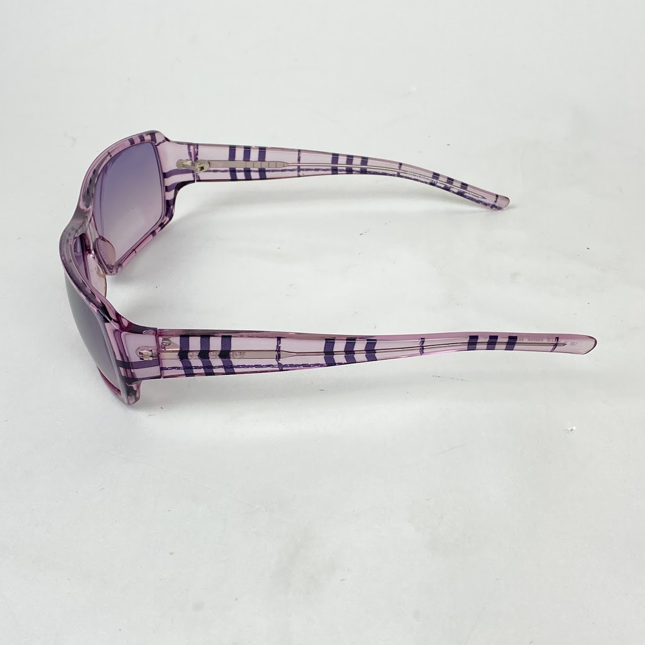 Burberry Classic Plaid Clear Purple Sunglasses