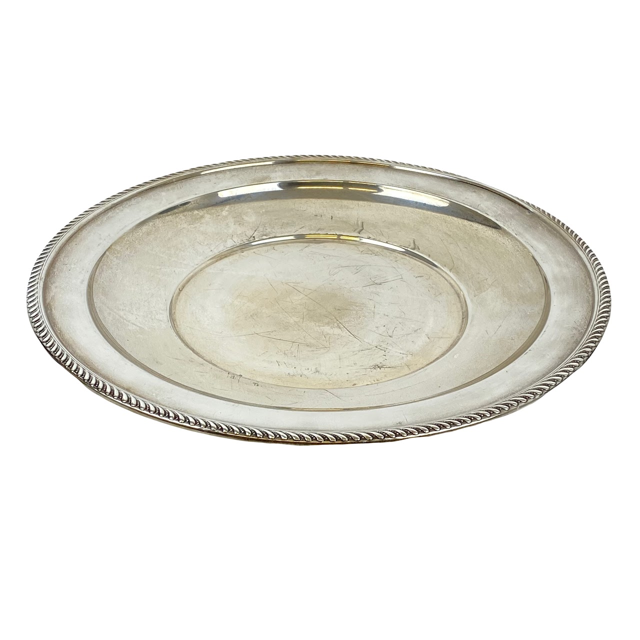 Sterling Silver Charger Tray With Edge Detail