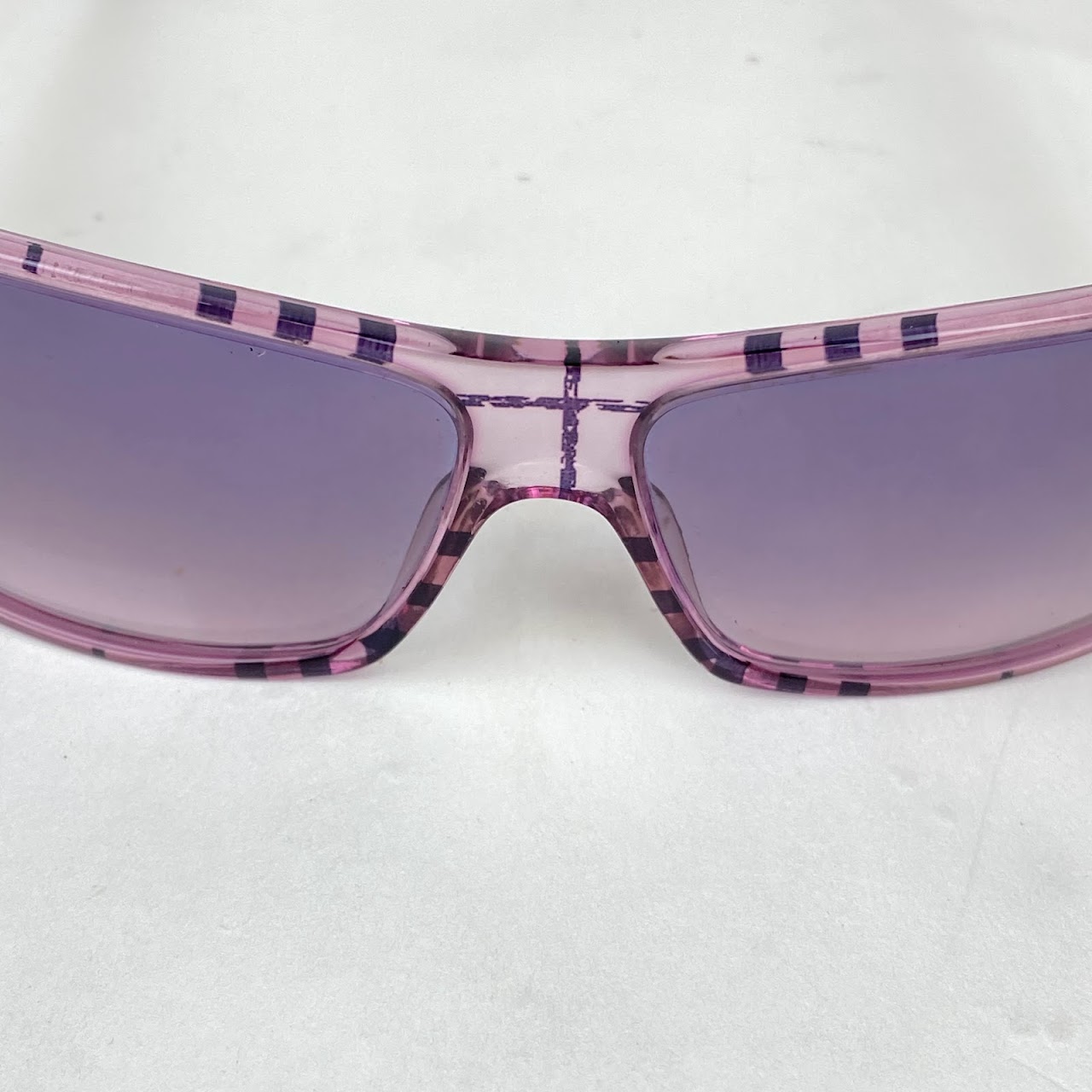 Burberry Classic Plaid Clear Purple Sunglasses