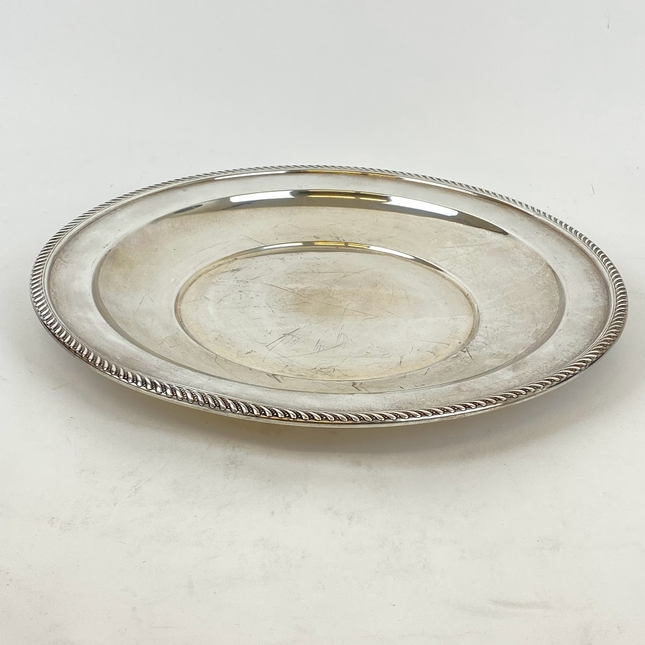 Sterling Silver Charger Tray With Edge Detail