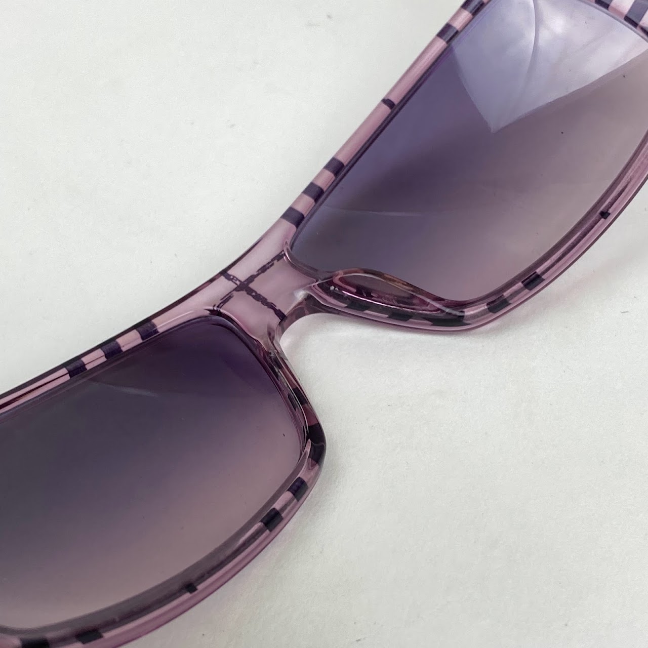 Burberry Classic Plaid Clear Purple Sunglasses