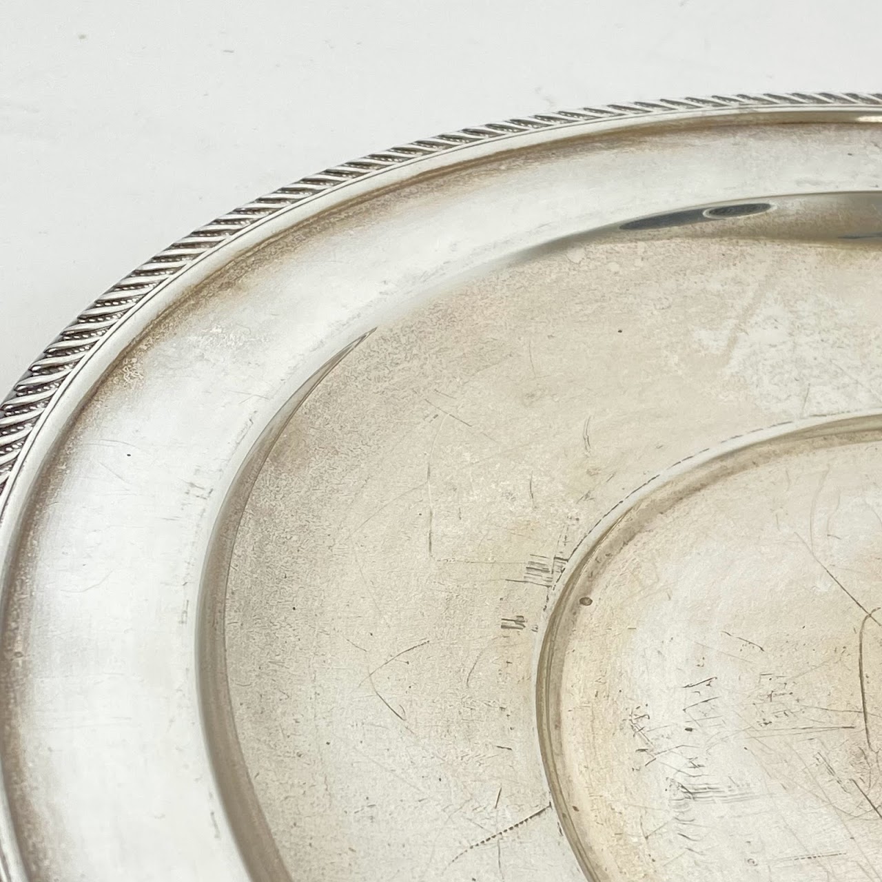 Sterling Silver Charger Tray With Edge Detail