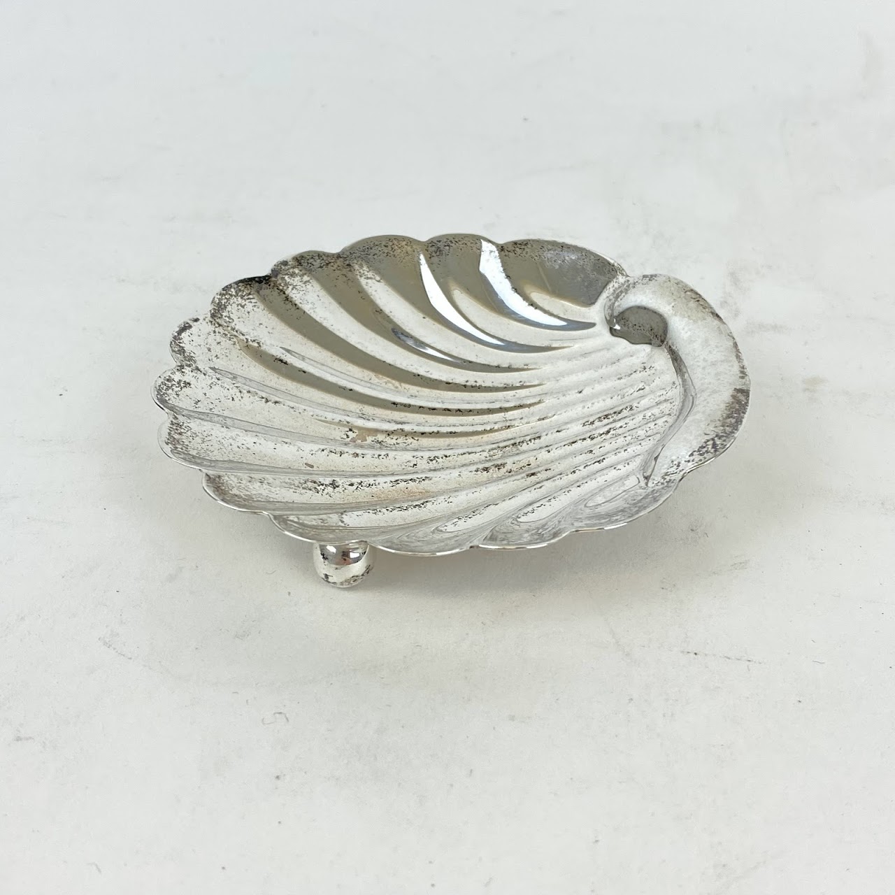 Sterling Silver Footed Small Shell Dish