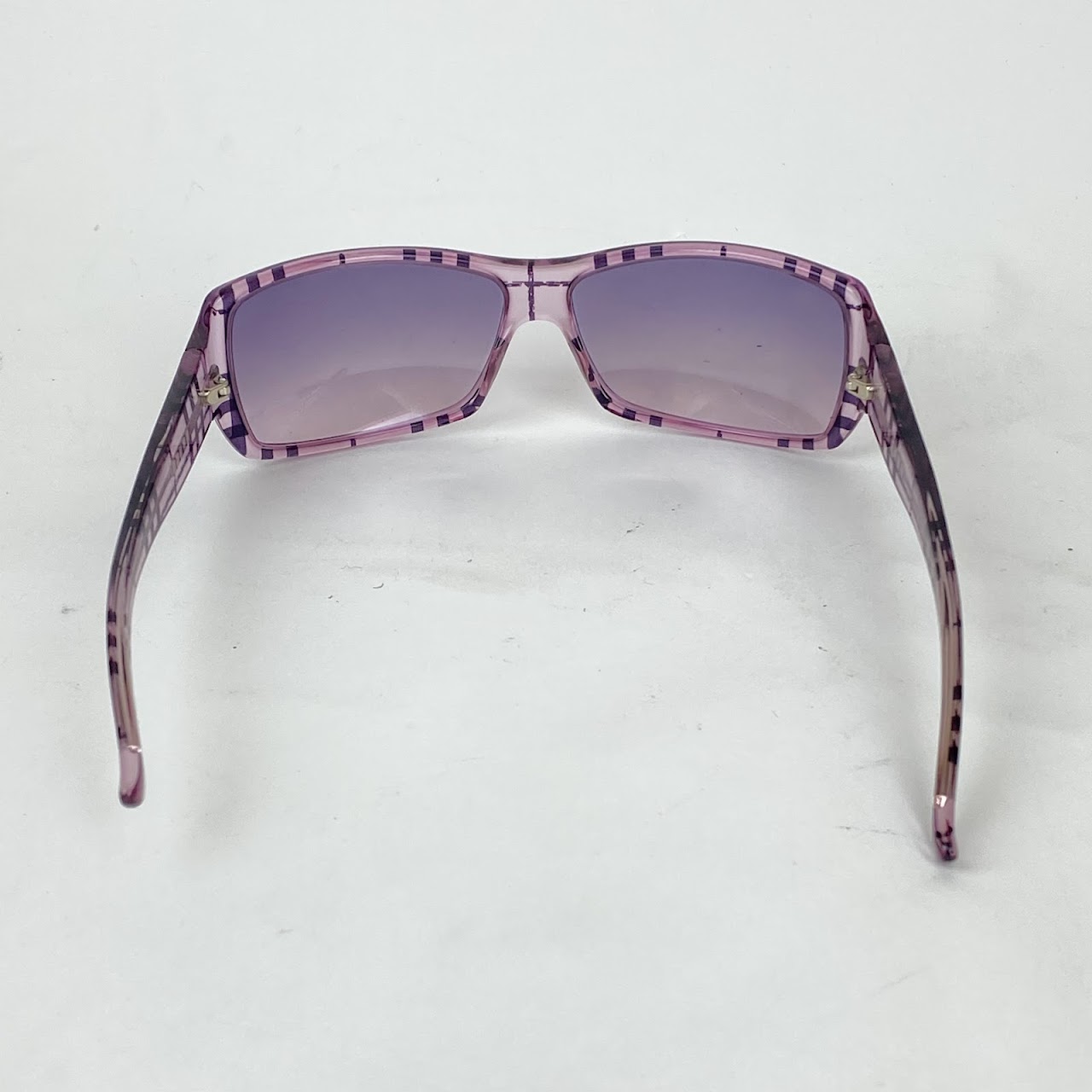 Burberry Classic Plaid Clear Purple Sunglasses