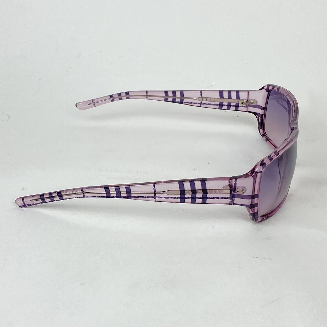 Burberry Classic Plaid Clear Purple Sunglasses